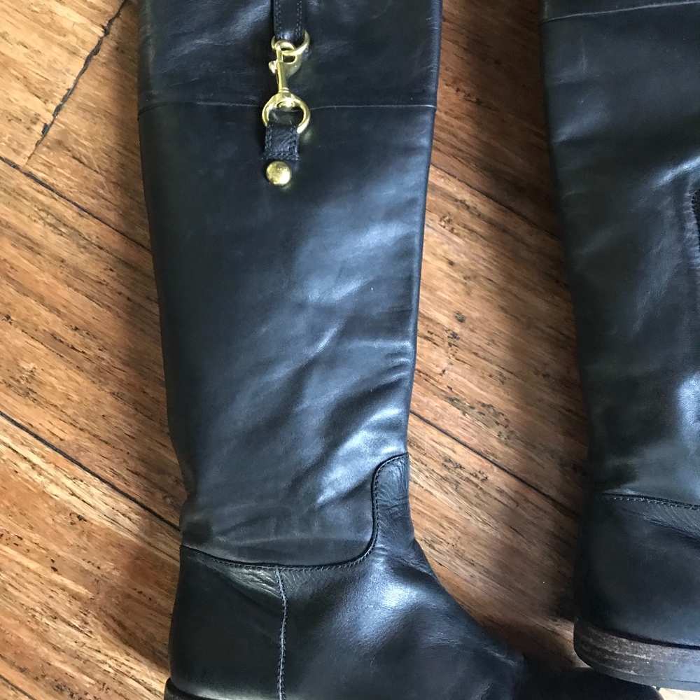 COACH MARTTA Black Leather Boots - Picture 2 of 8